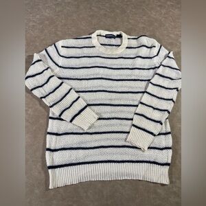 Vintage Damon Striped Crew Neck‎ Pullover Sweater Ramie Blend Men’s XL